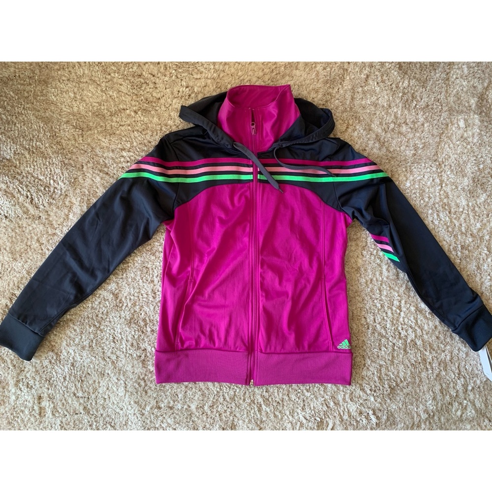 Adidas Climalite Track Jacket Hoodie Zip Up Purple